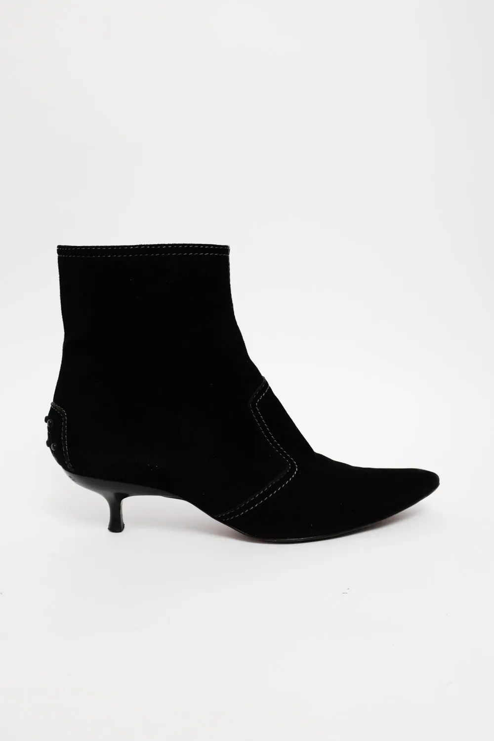 0065_TODS 39 BLACK SUEDE STILETTO BOOTS