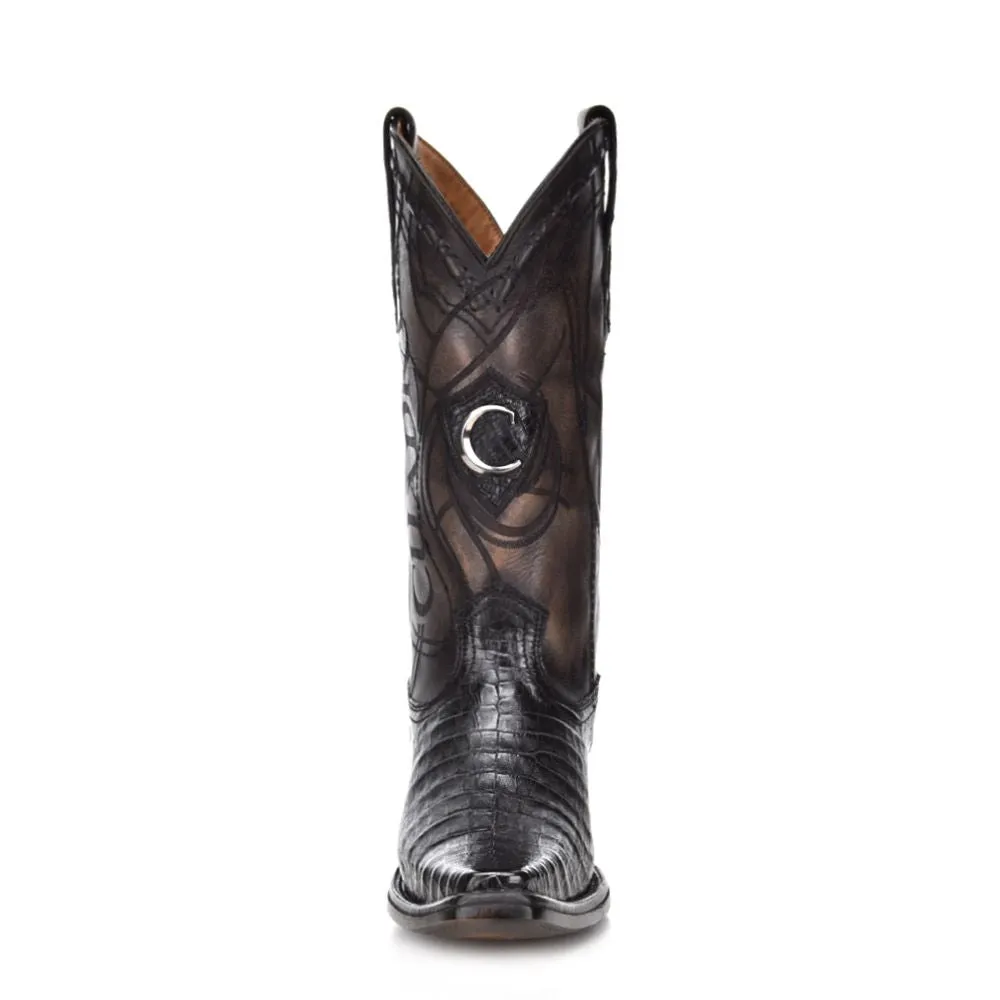 1B1NFY - Cuadra black dress cowboy caiman leather boots for men