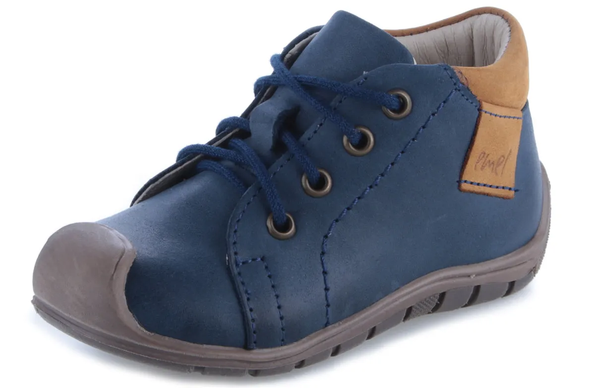 (2388G-6N) Blue Lace Up Trainers with bumper