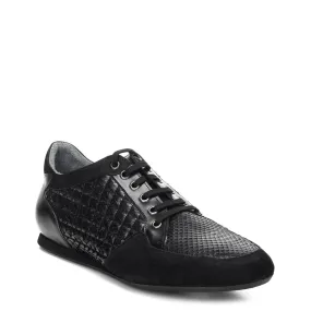 56KPMVL - Cuadra black casual fashion python quilted sneakers for men