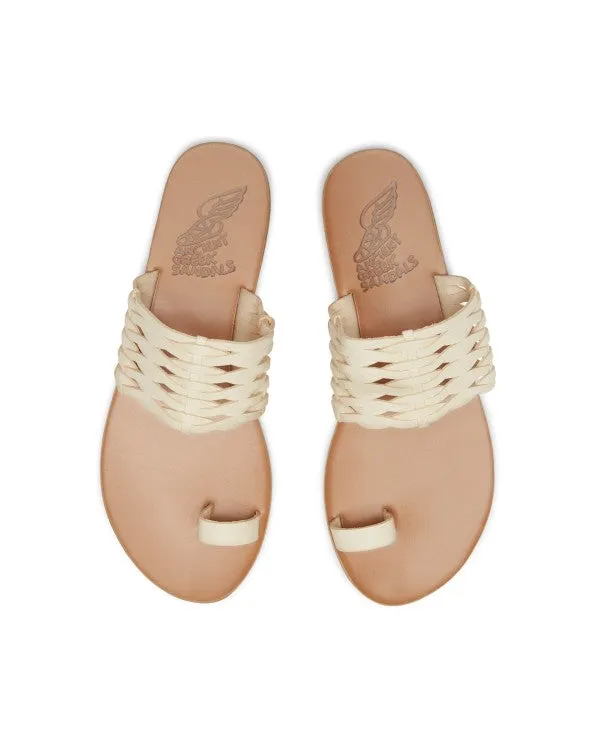 Ancient Greek Sandals Thalia Woven Off White