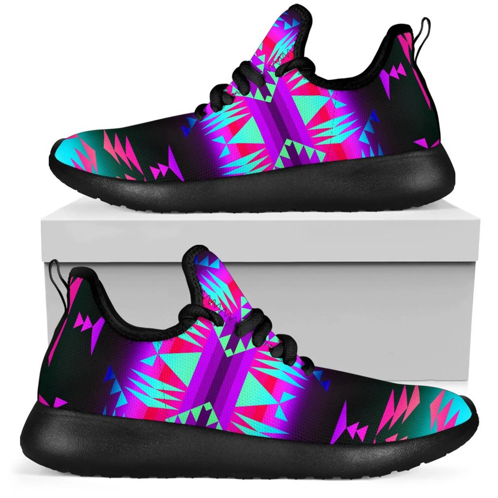 Aztec Purple and Green Unisex Sneaker Shoes