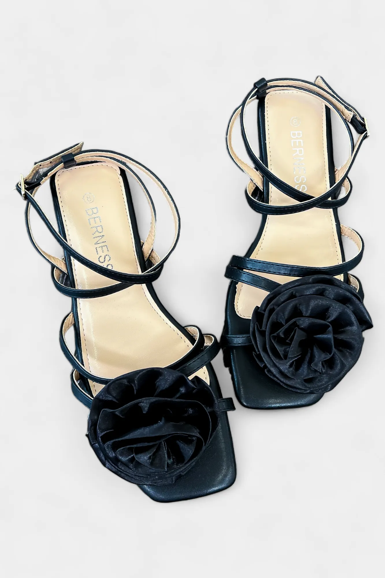 Black Rose Strappy Gladiator Sandals