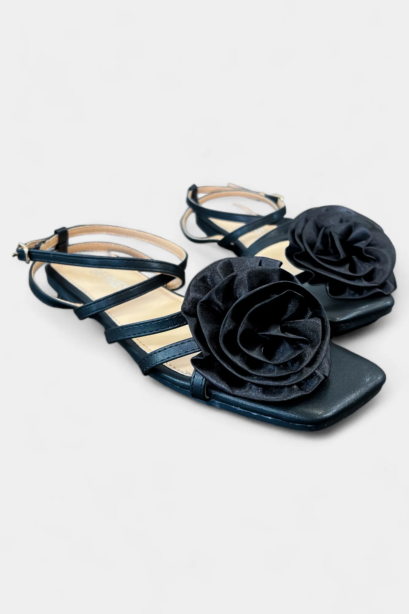 Black Rose Strappy Gladiator Sandals