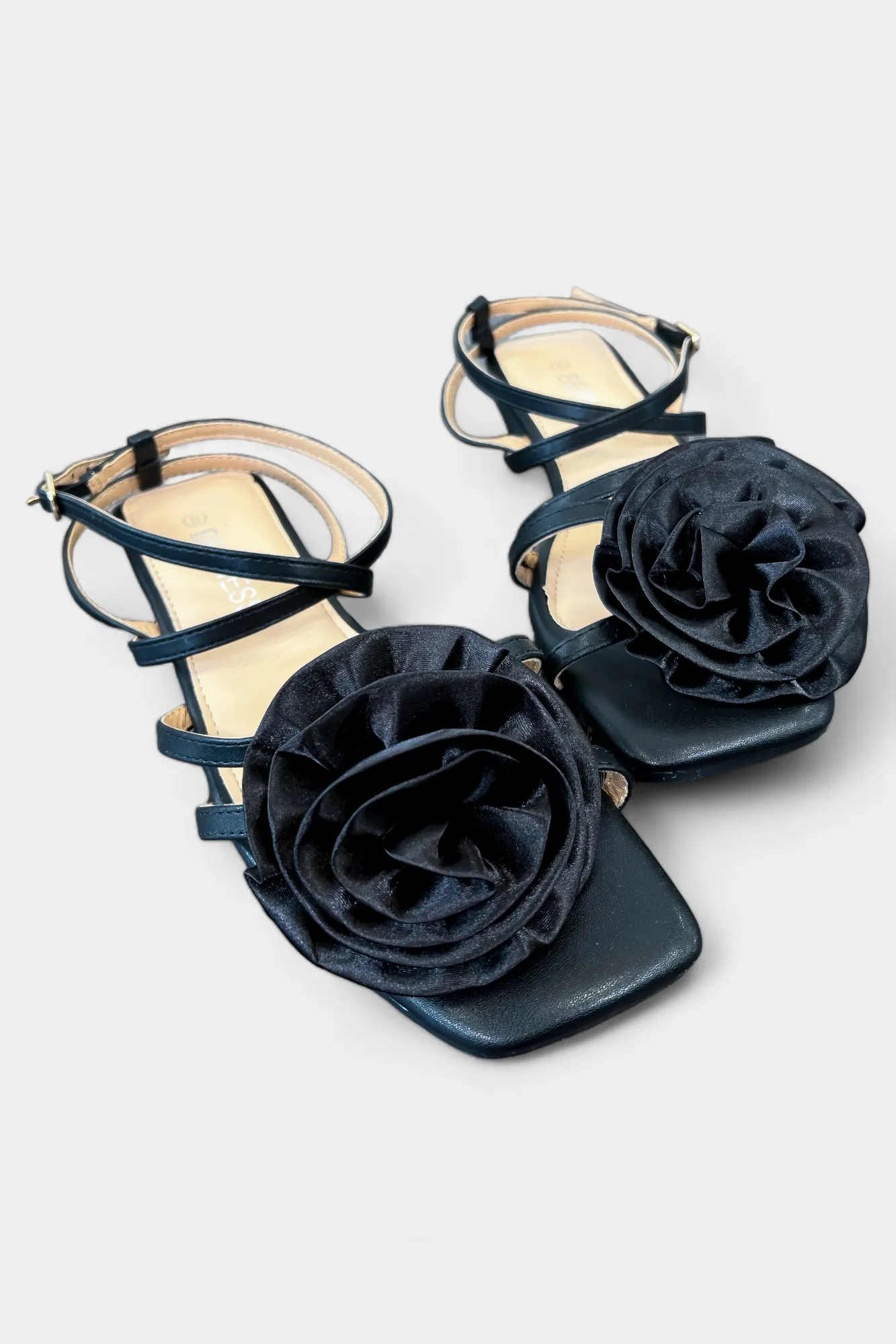 Black Rose Strappy Gladiator Sandals