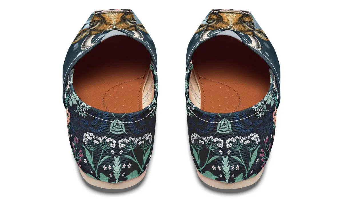 Blue Floral Cow Casual Shoes