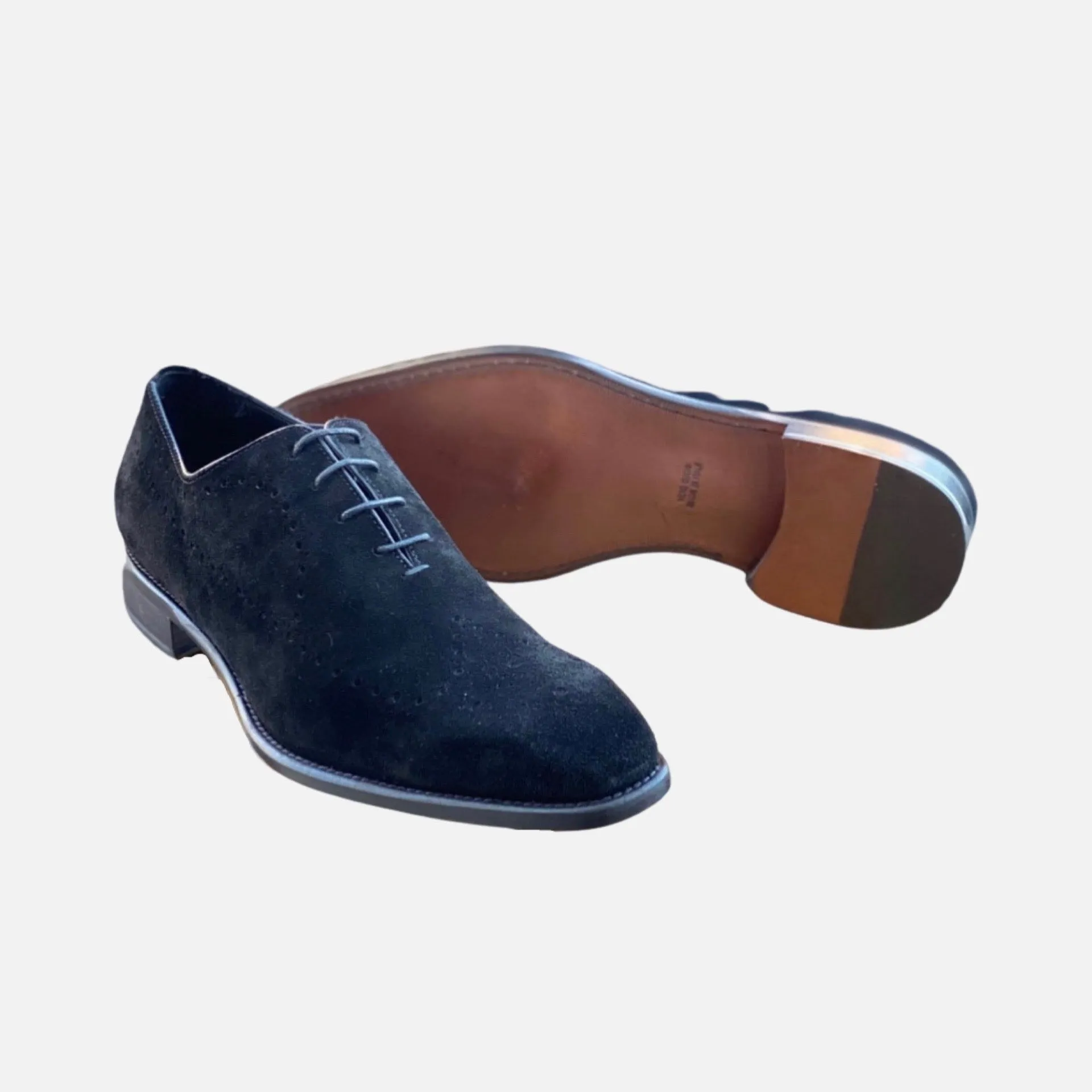 Calzoleria Toscana Clearance Sale: Calzoleria Toscana Men's Black Suede Lace-up Shoes - Handcrafted Italian Elegance