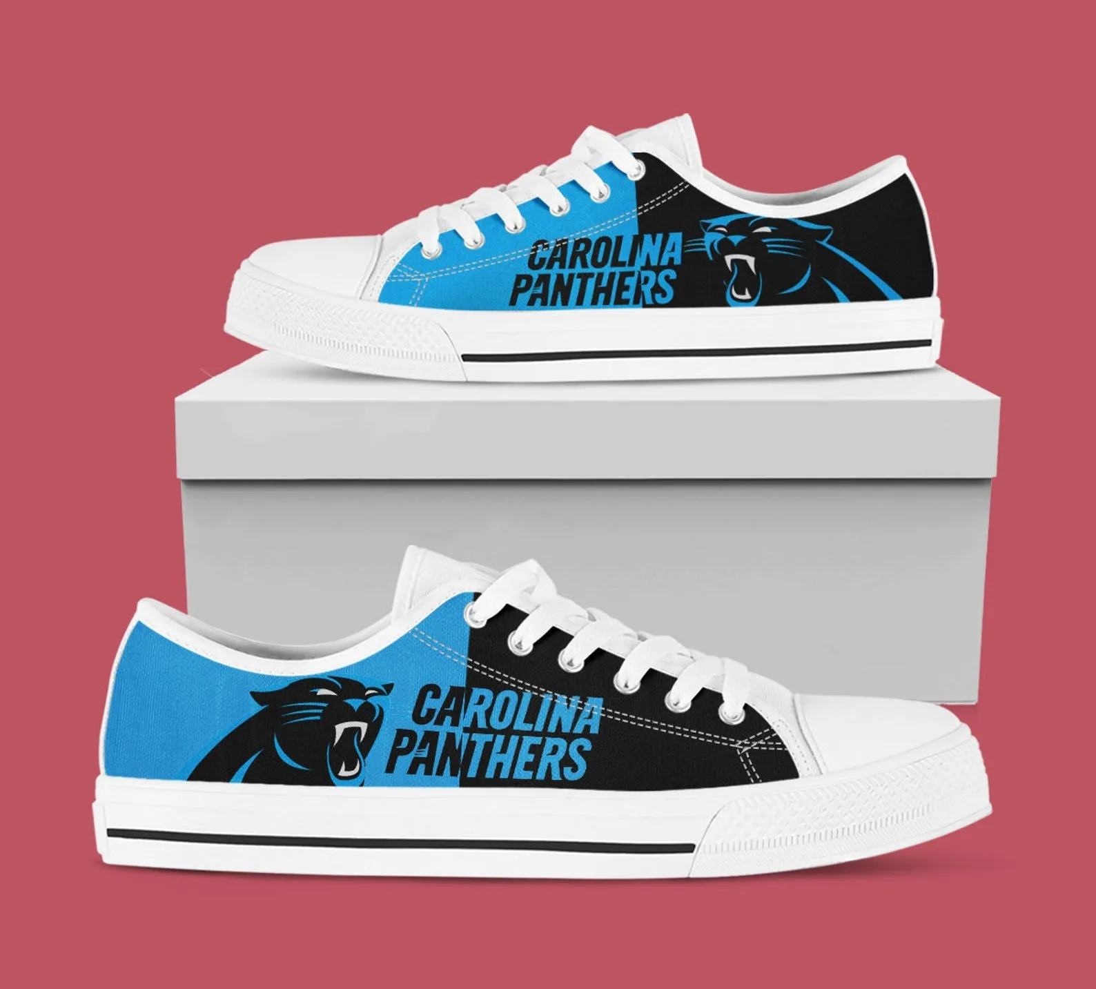 Carolina Panthers Custom Lowtop, Football Custom Shoes, Sport Lowtop, Canvas Shoes, Canvas Lowtop, Unisex Shoes, Gift Birthday