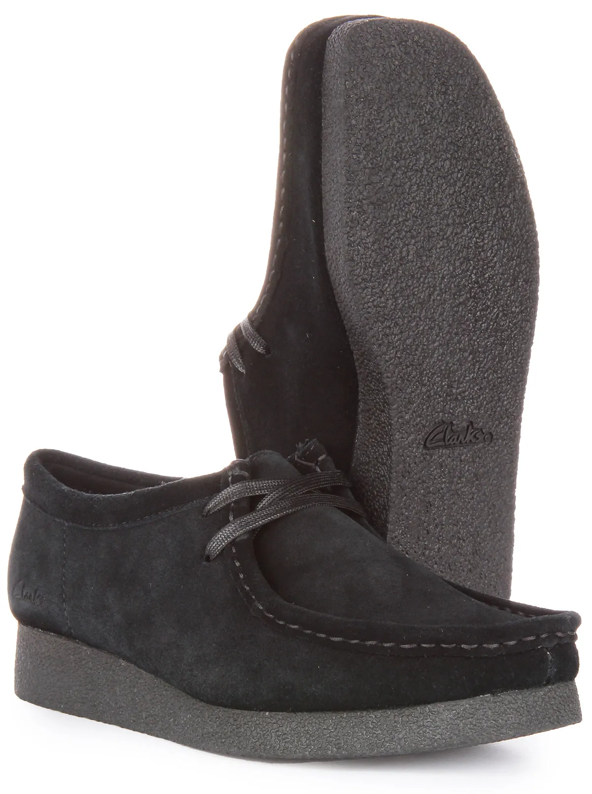 Clarks Wallabee Evo shoe In Black Suede For Women