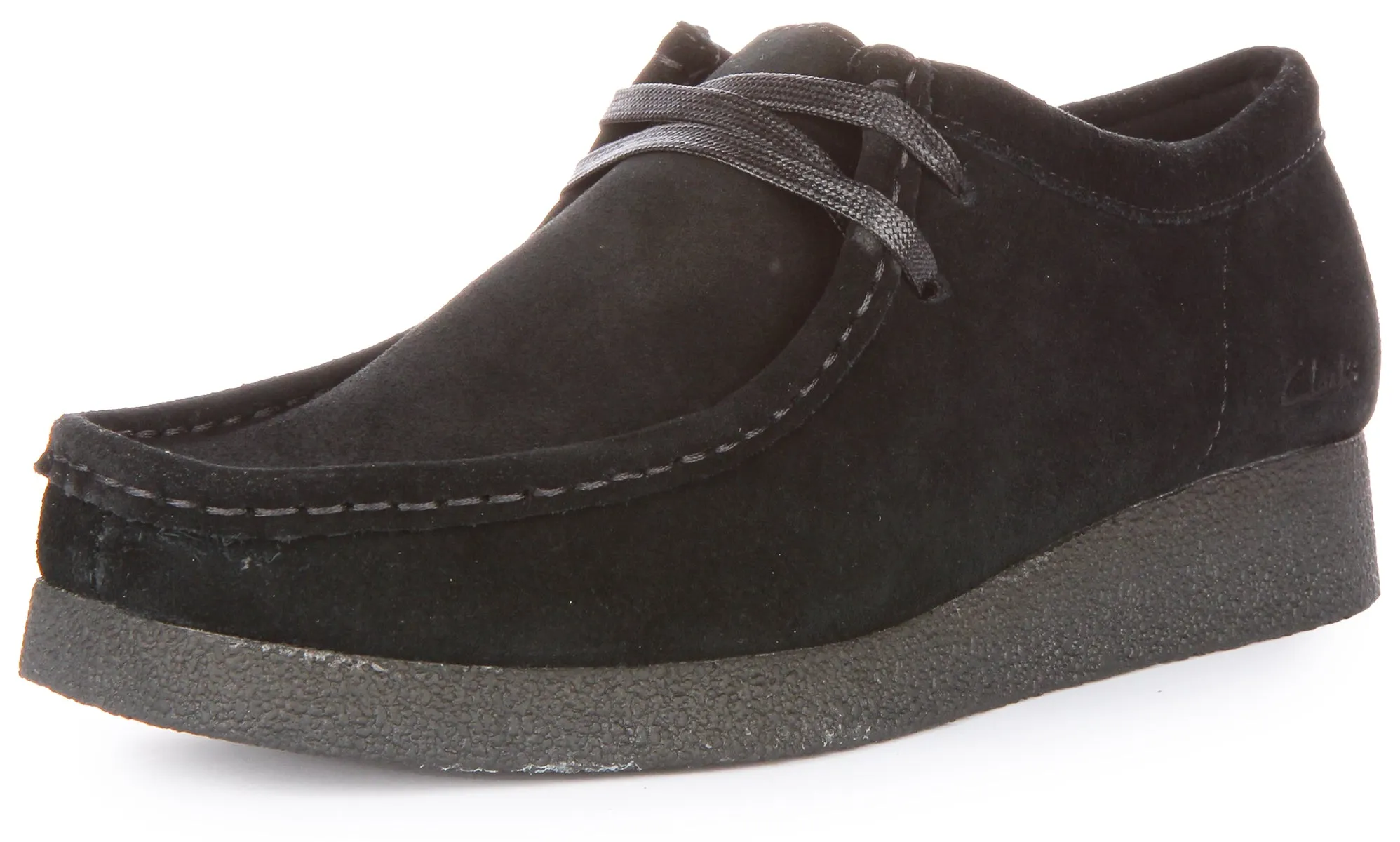 Clarks Wallabee Evo shoe In Black Suede For Women