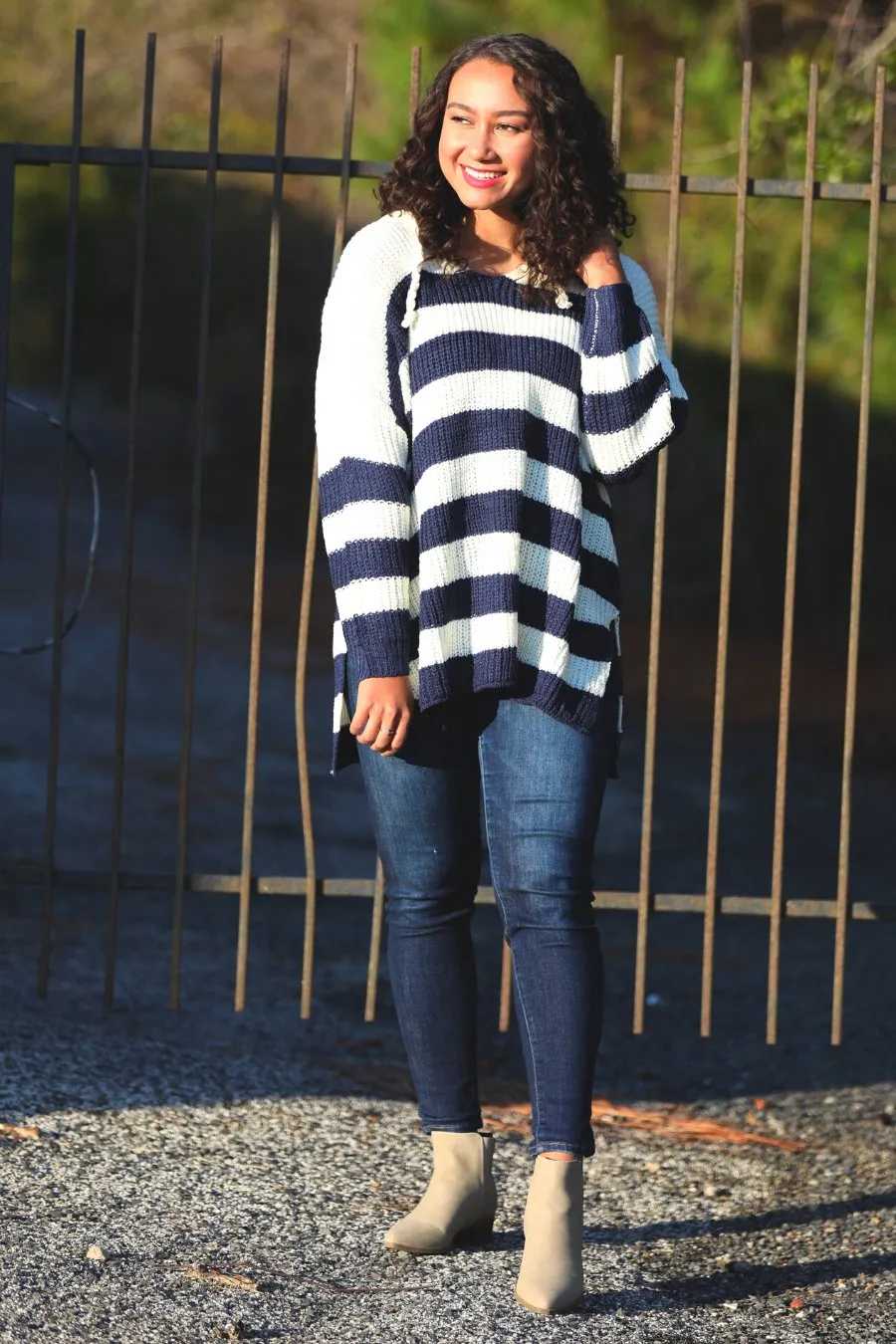 Dawson Striped Drawstring Sweater