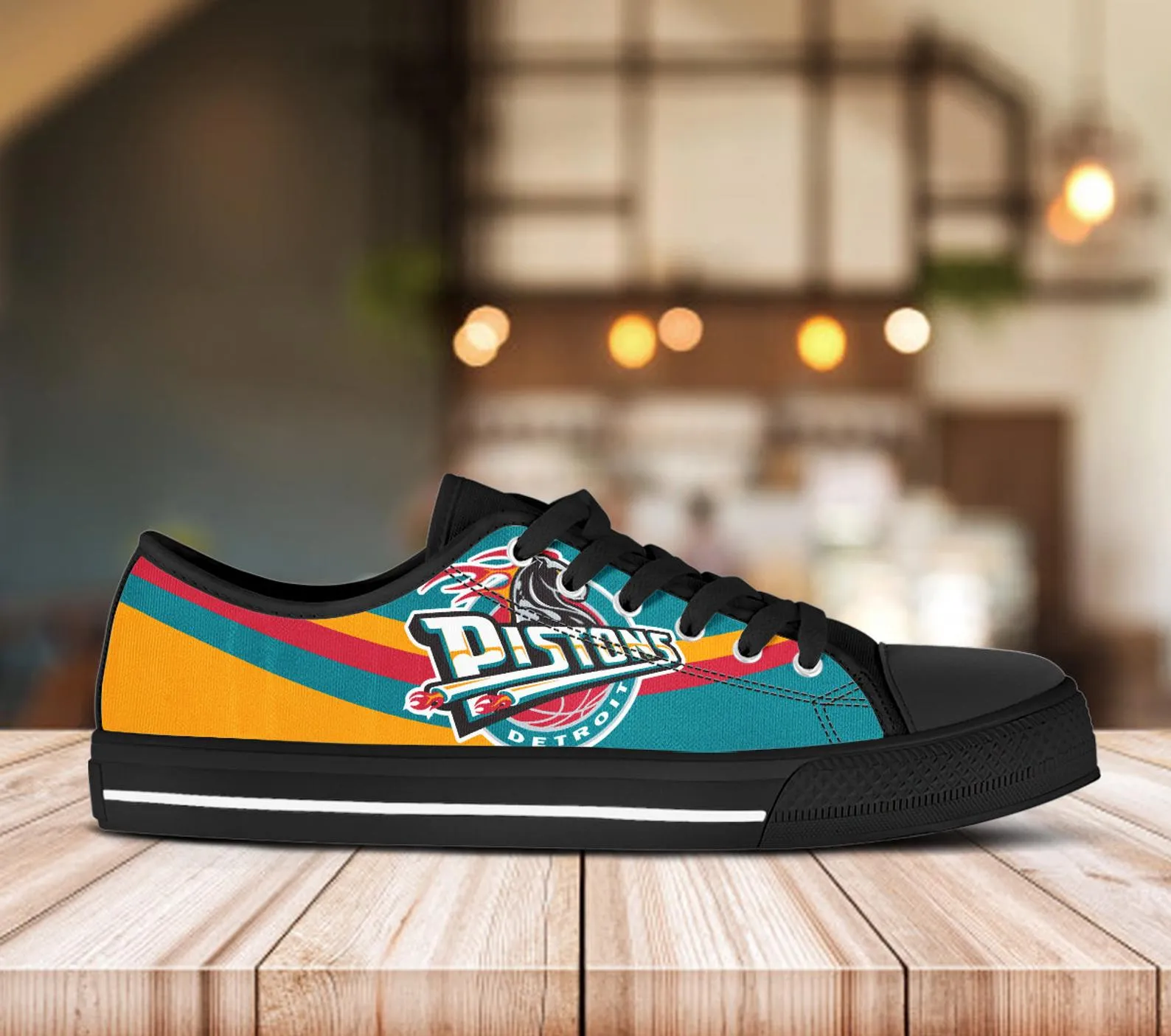 Detroit Pistons  Custom Lowtop, Basketball Custom Shoes, Sport Lowtop, Canvas Shoes, Canvas Lowtop, Unisex Shoes, Gift Birthday