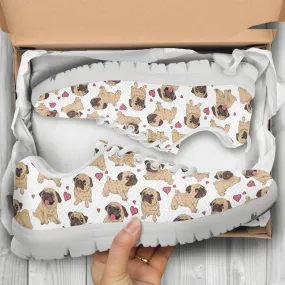 Dog Lover Shoes Dog Printed Sneakers Pug Running Shoes Dog Pattern Casual Shoes Dog Lover Gifts Clothing for Womens Mens Kids Adults