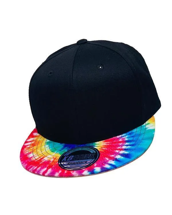 Embroidered Tie Dye Brim Snapbacks