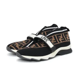 Fendi Brown FF Knit Fendi Love Rockoko Sneakers 38.5