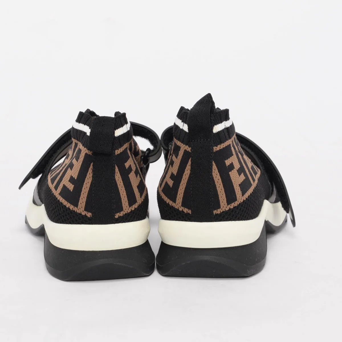 Fendi Brown FF Knit Fendi Love Rockoko Sneakers 38.5