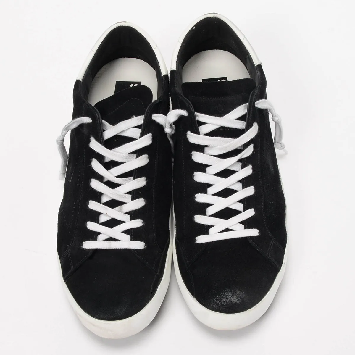 Golden Goose Black Oiled Suede Leather Superstar Sneakers 47