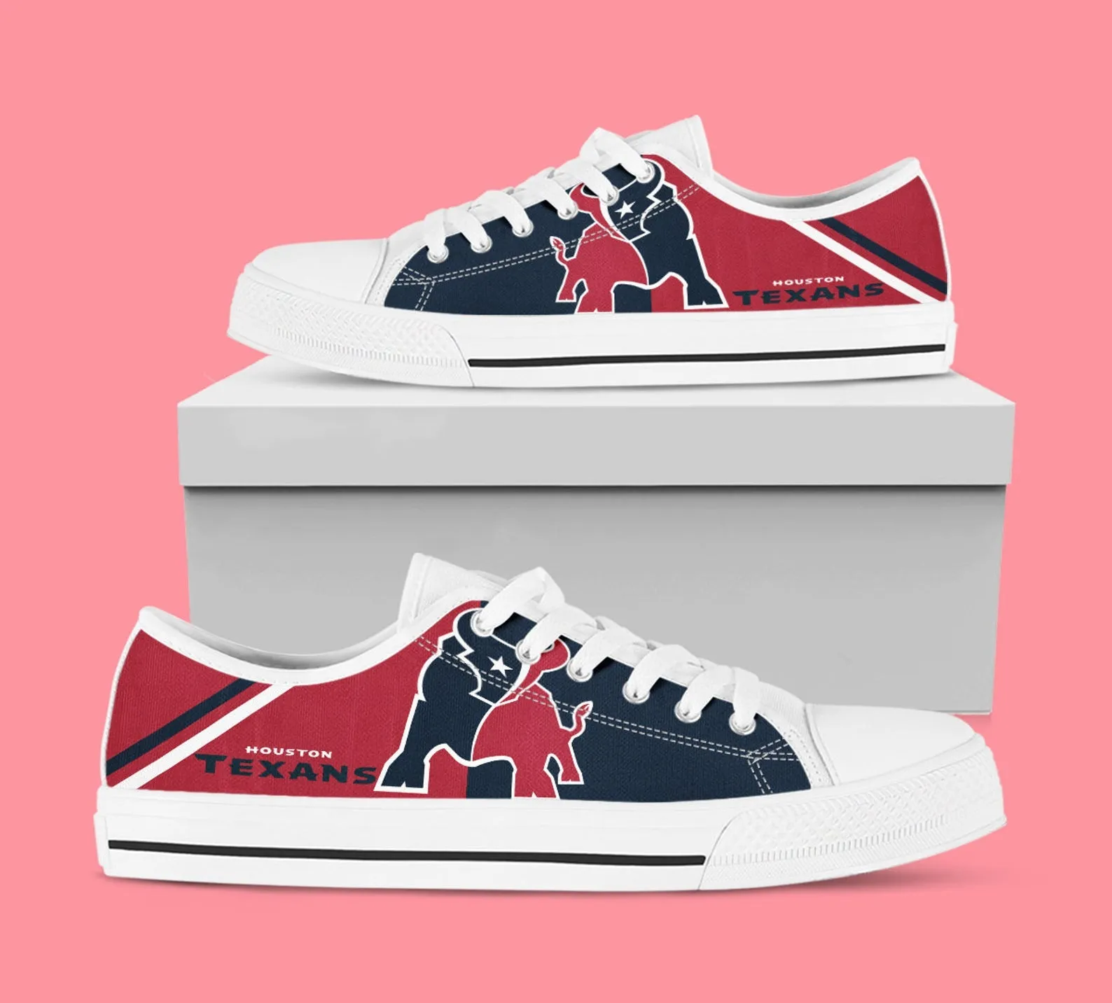 Houston Texans Custom Lowtop, Football Custom Shoes, Sports Lowtop, Canvas Shoes, Canvas Lowtop, Unisex Shoes, Music Shoes, Gift Birthday