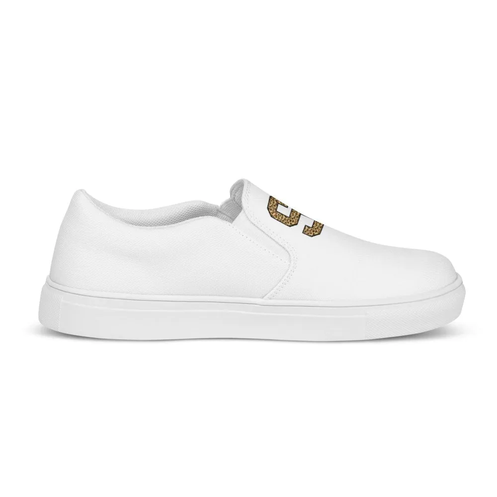 Initialed Leopard Women’s Slip-On Canvas Shoes