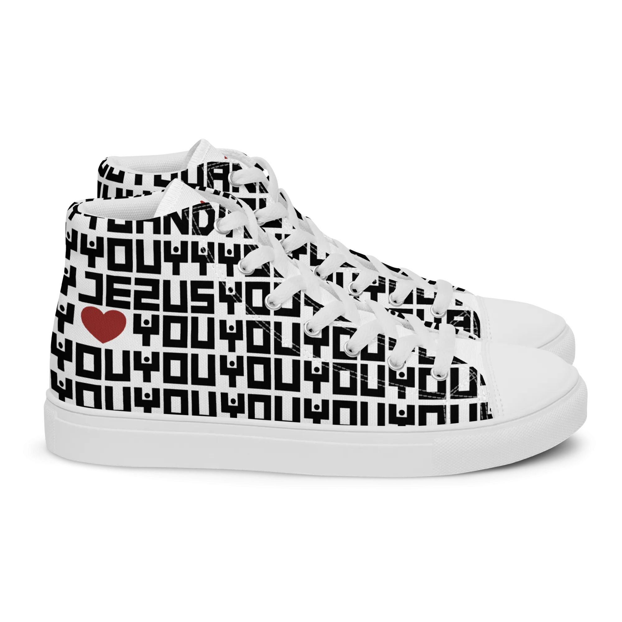 Jesus Loves Everyone Men’s high top canvas shoes