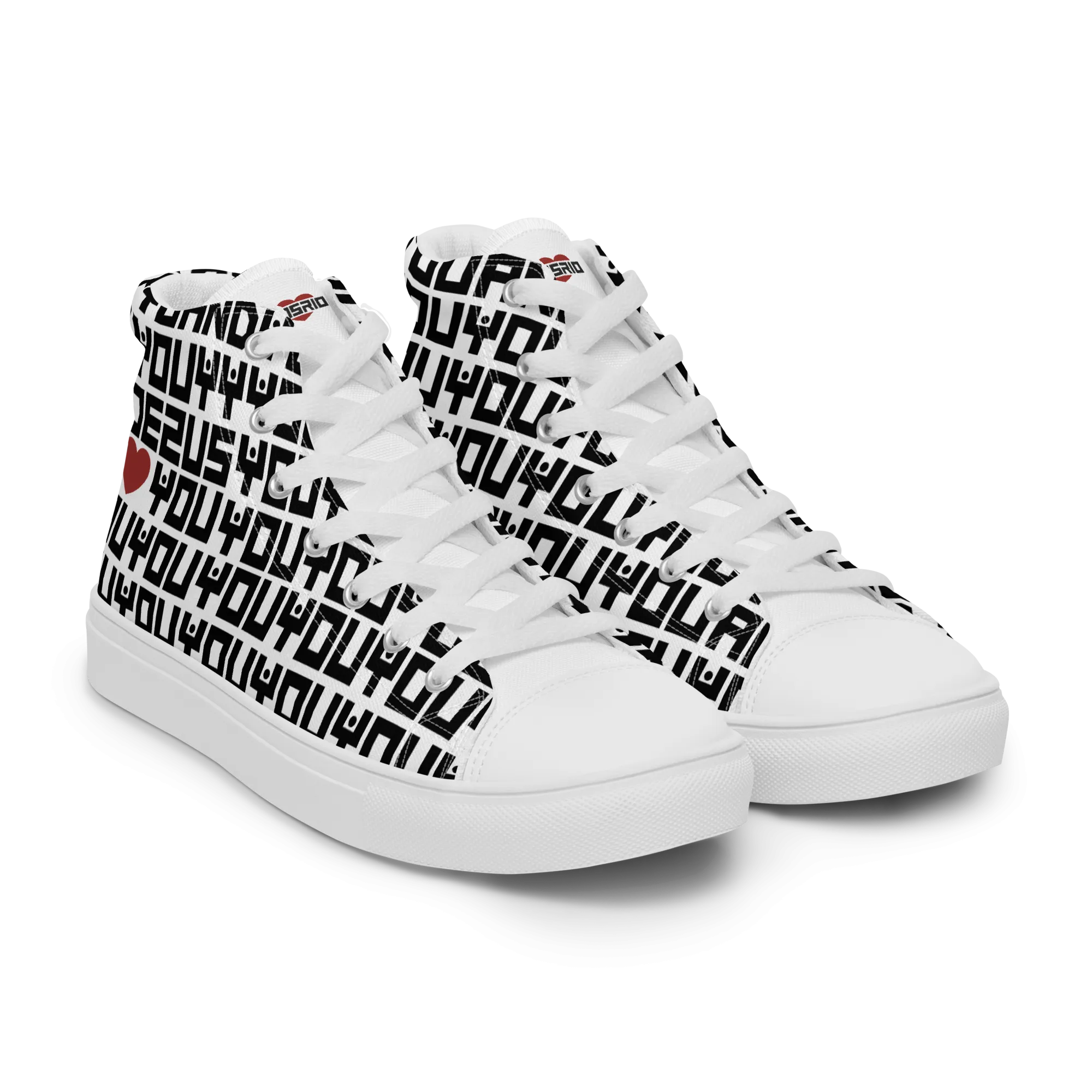 Jesus Loves Everyone Men’s high top canvas shoes