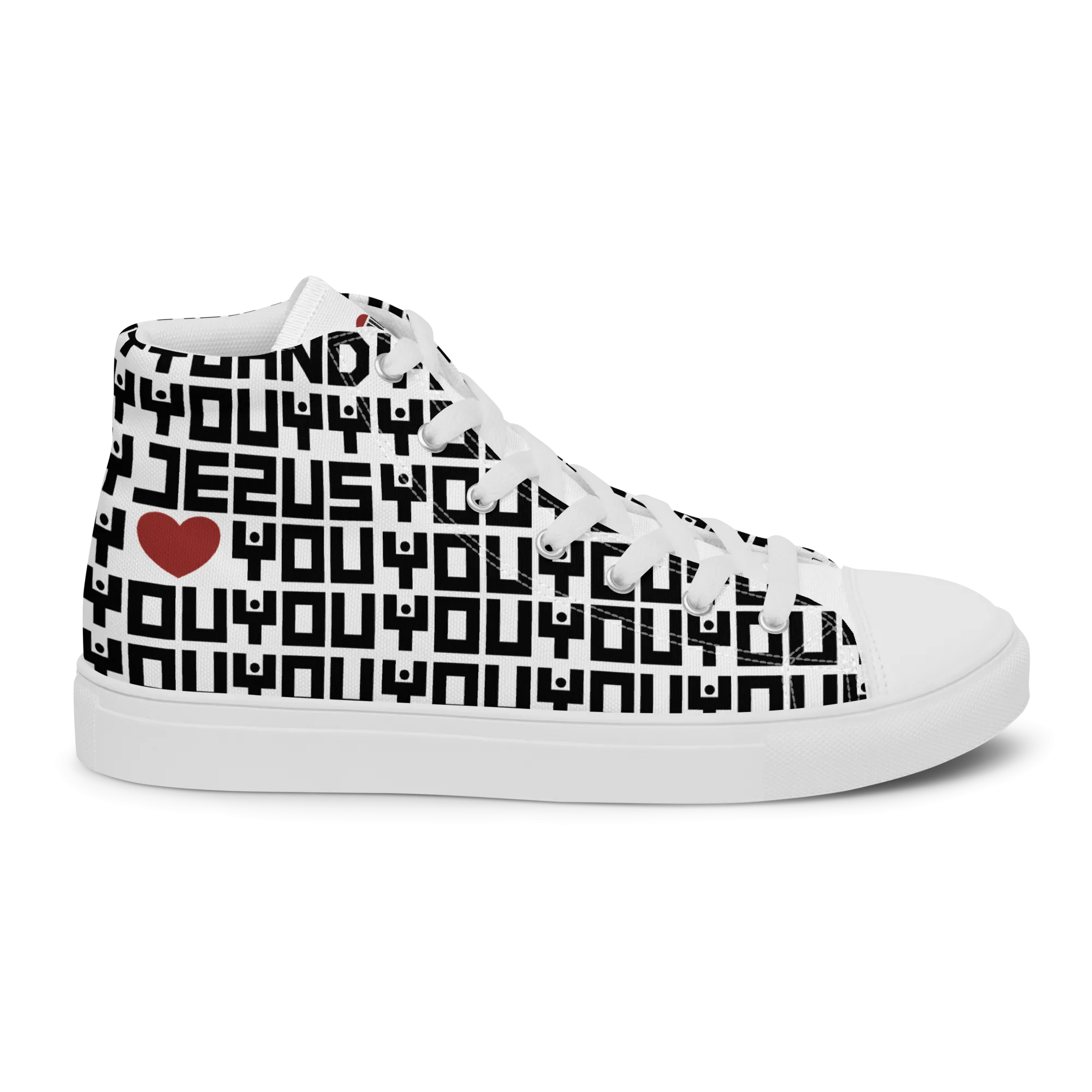 Jesus Loves Everyone Men’s high top canvas shoes