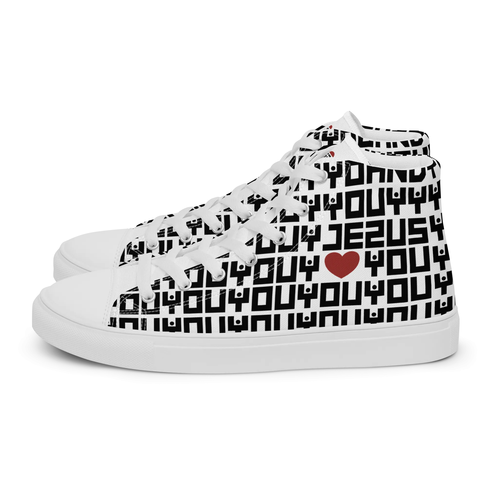 Jesus Loves Everyone Men’s high top canvas shoes