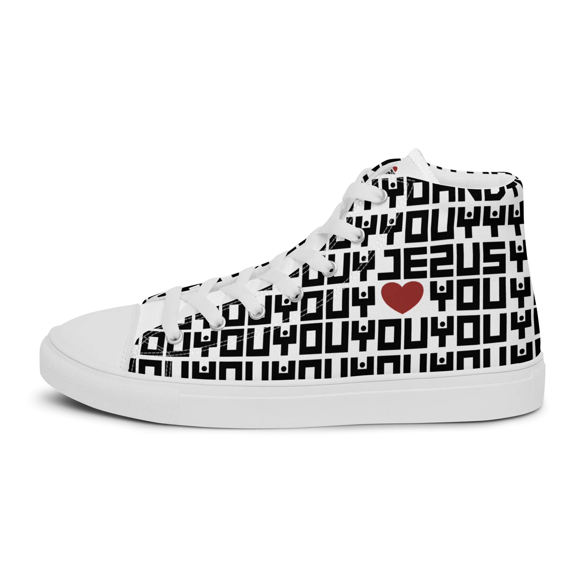 Jesus Loves Everyone Men’s high top canvas shoes