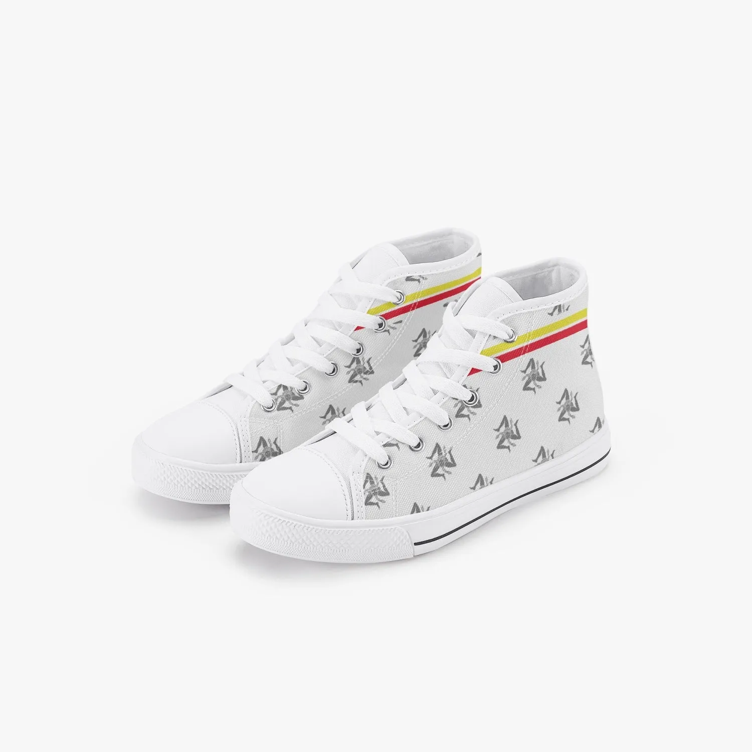 Kid’s High-Top Shoes Siclian pattern white