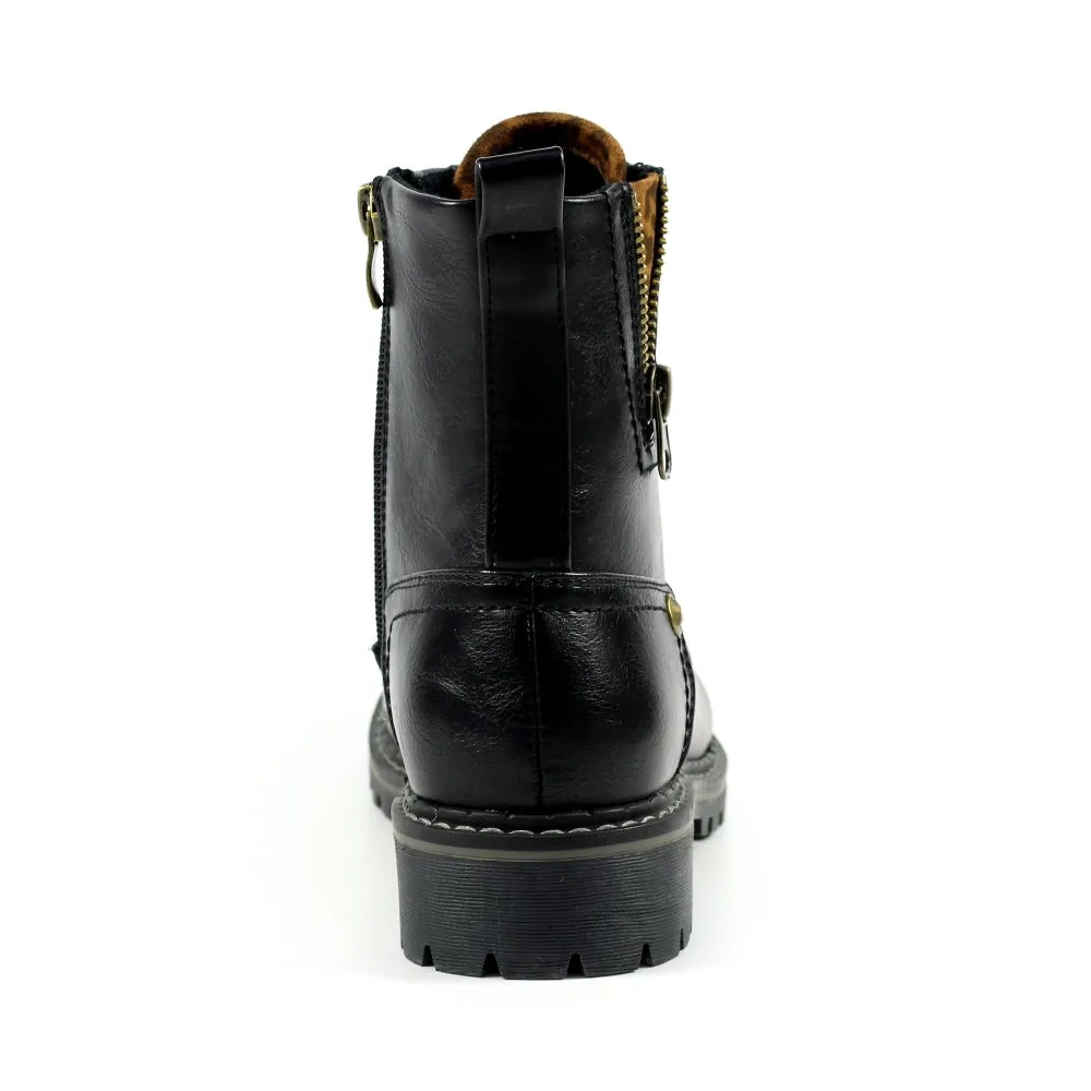 Ladies Lunar Boots Black Laced Military Style Nevada Inside Zip sale