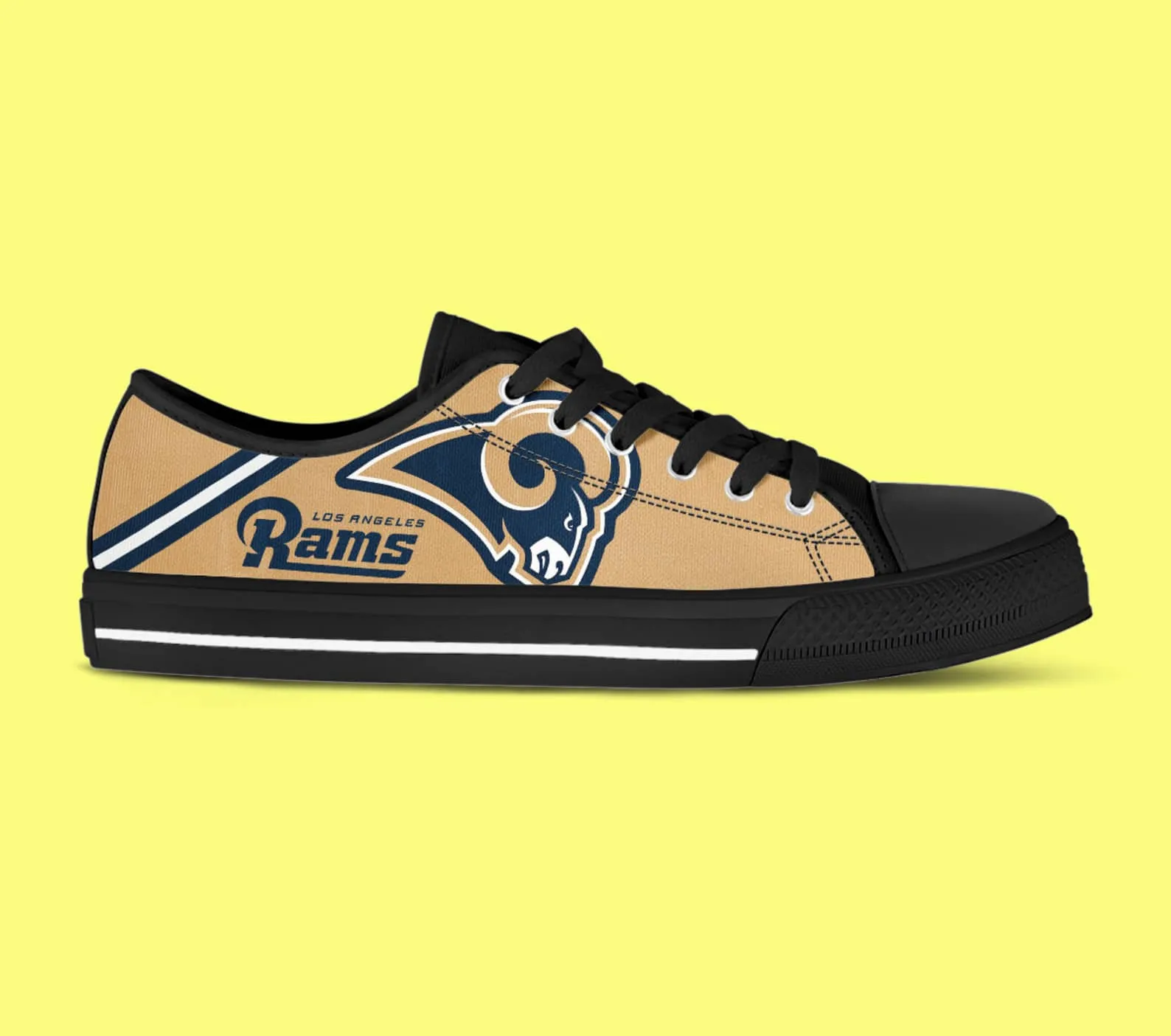 Los Angeles Rams Custom Lowtop, Football Custom Shoes, Sport Lowtop, Canvas Shoes, Canvas Lowtop, Unisex Shoes, Gift Birthday