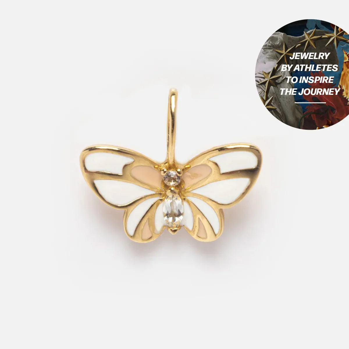 Lynn Williams x Local Eclectic Solid Gold White Butterfly Charm