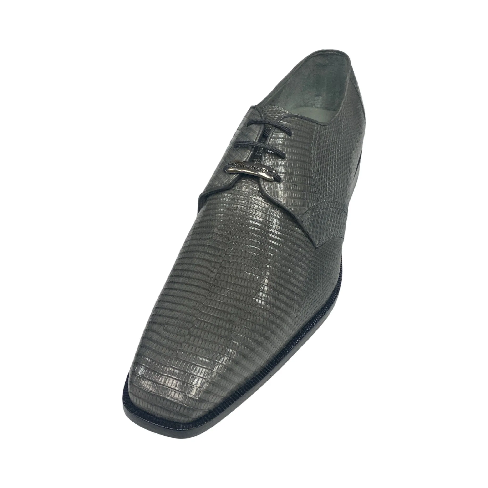 Men’s Belvedere Gray Lizard Shoe “Biella” - Genuine Lizard