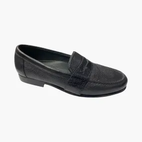 Mens Black Belvedere Deerskin and Ostrich Leg Loafer E38TVN | Last Pair | Clearance