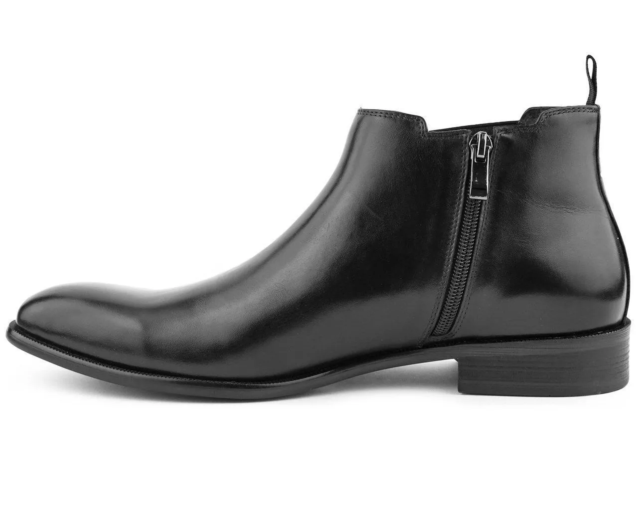 Men's Leather Chelsea Dress Boot color Black