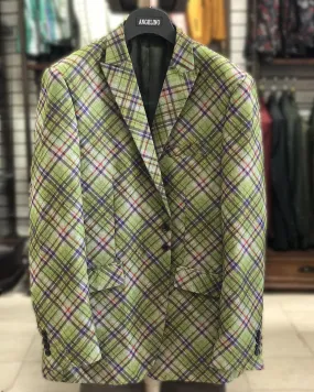 Men's Sport Coat - Elvis Green - Casual Jacket - Plaid blazer for men