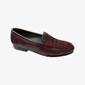 Mens Wine Belvedere Deerskin and Ostrich Leg Loafer E38TVN | Last Pair | Clearance