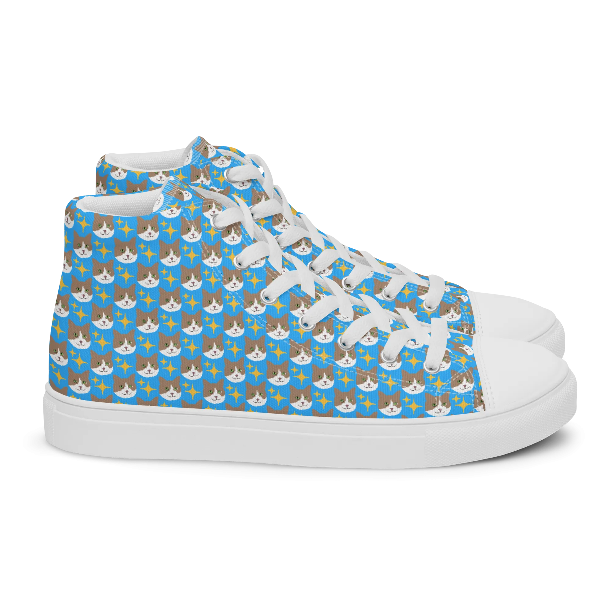 Mr. Peaches the Cat High Top Canvas Shoes (Men's)