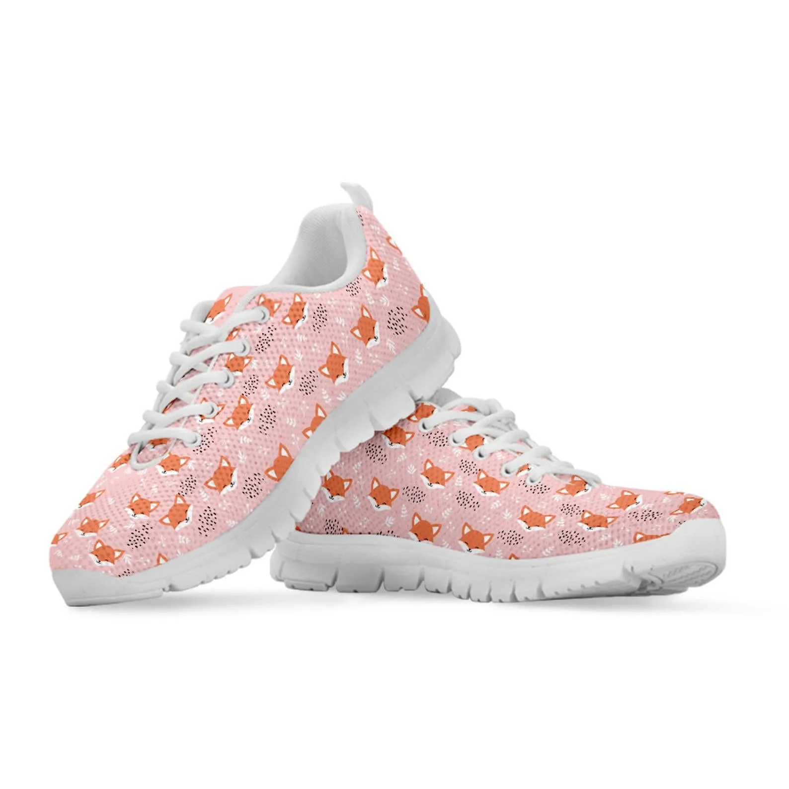 Pink Fox Shoes Fox Sneakers Running Shoes Fox Print Pattern Casual Shoes Fox Lover Gifts Clothing for Womens Mens Kids Adults