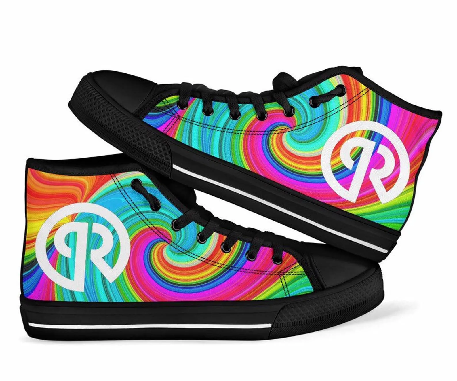 Porter Robison Tie Dye Swirl High Top Festival Sneaker Shoes