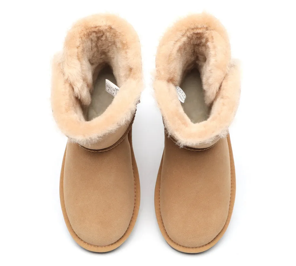 Premium Australian Sheepskin Boots Unisex Short Button Plus