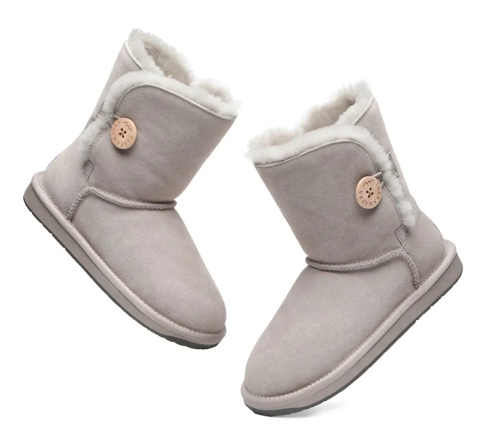 Premium Australian Sheepskin Boots Unisex Short Button Plus