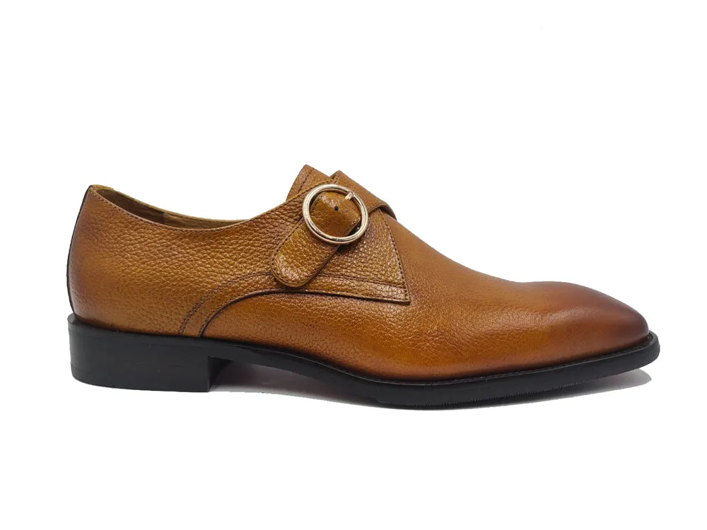 Single Monk Strap Plain Toe Shoes