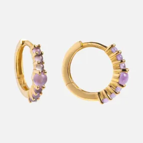 Solid Gold 2024 February Capsule Classic Amethyst Huggie Hoops