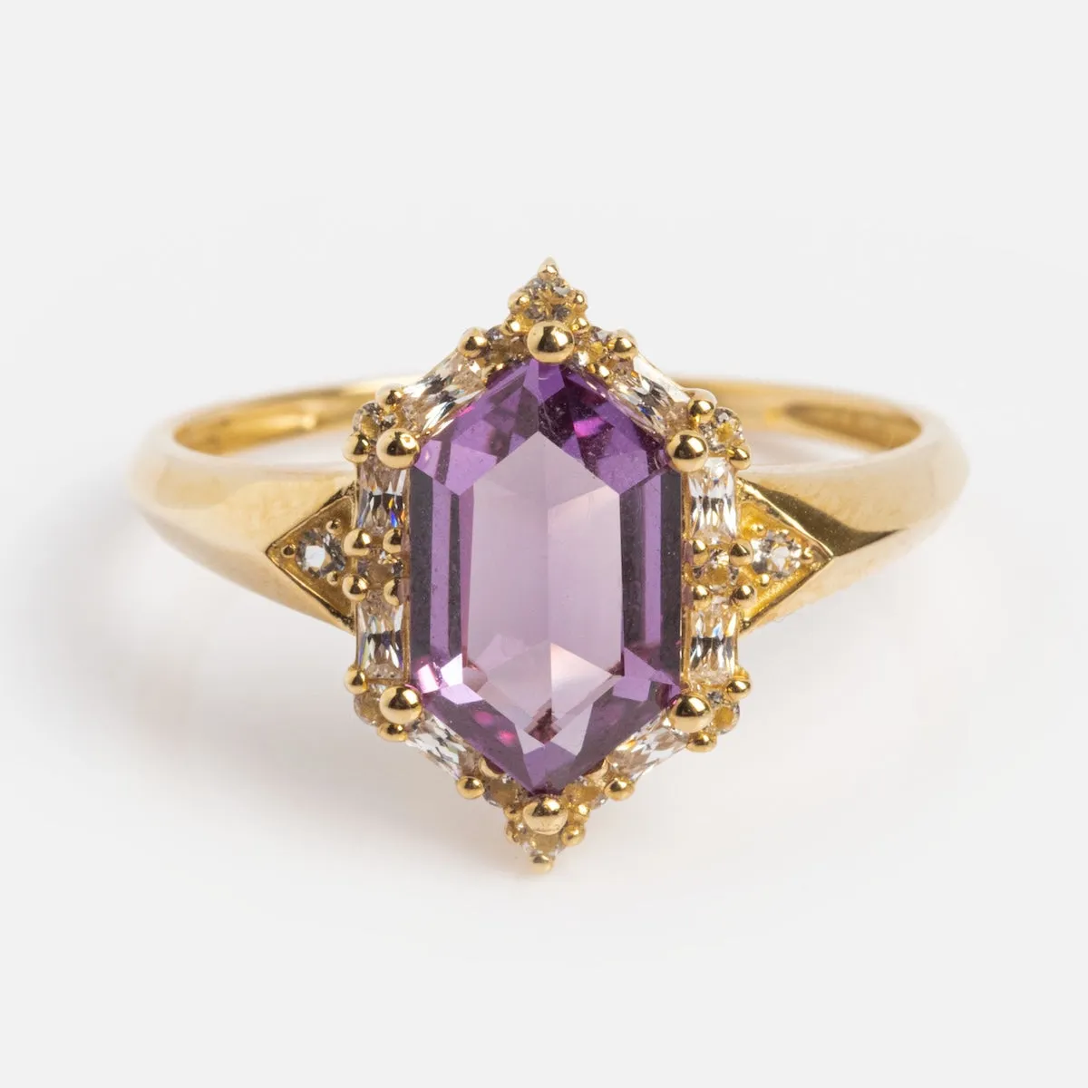 Solid Gold 2024 June Capsule Vintage Inspired Alexandrite Statement Ring