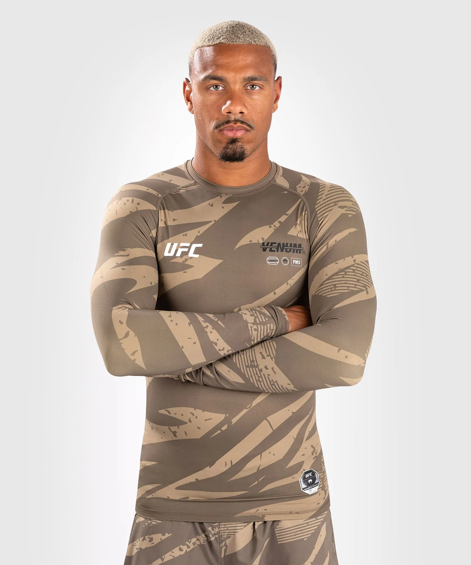 UFC Adrenaline by Venum Fight Week Performance Long Sleeve Rashguard - Desert Camo