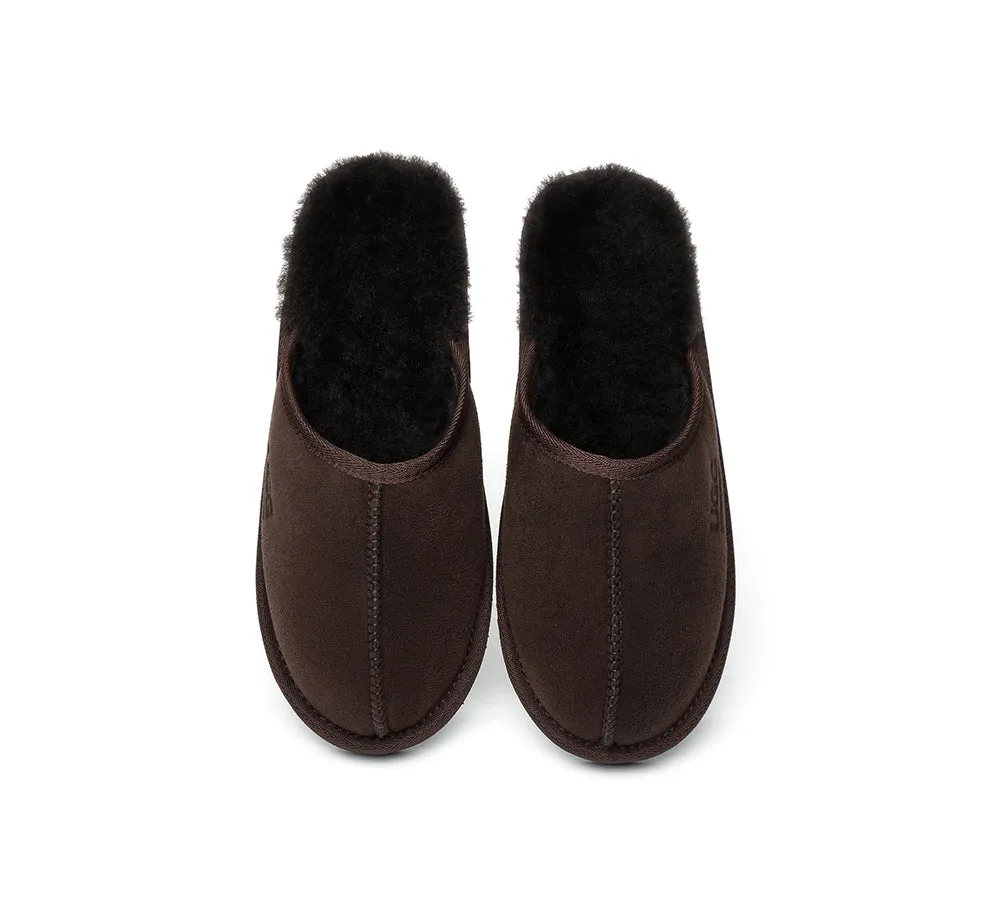 UGG Slippers Men Sheepskin Wool House Scuff Slippers Mosley