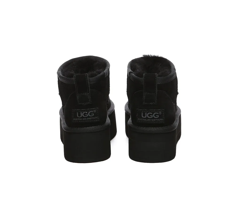 UGG Ultra Platform Mini Boots Sheepskin Wool Ankle Boots Saylor