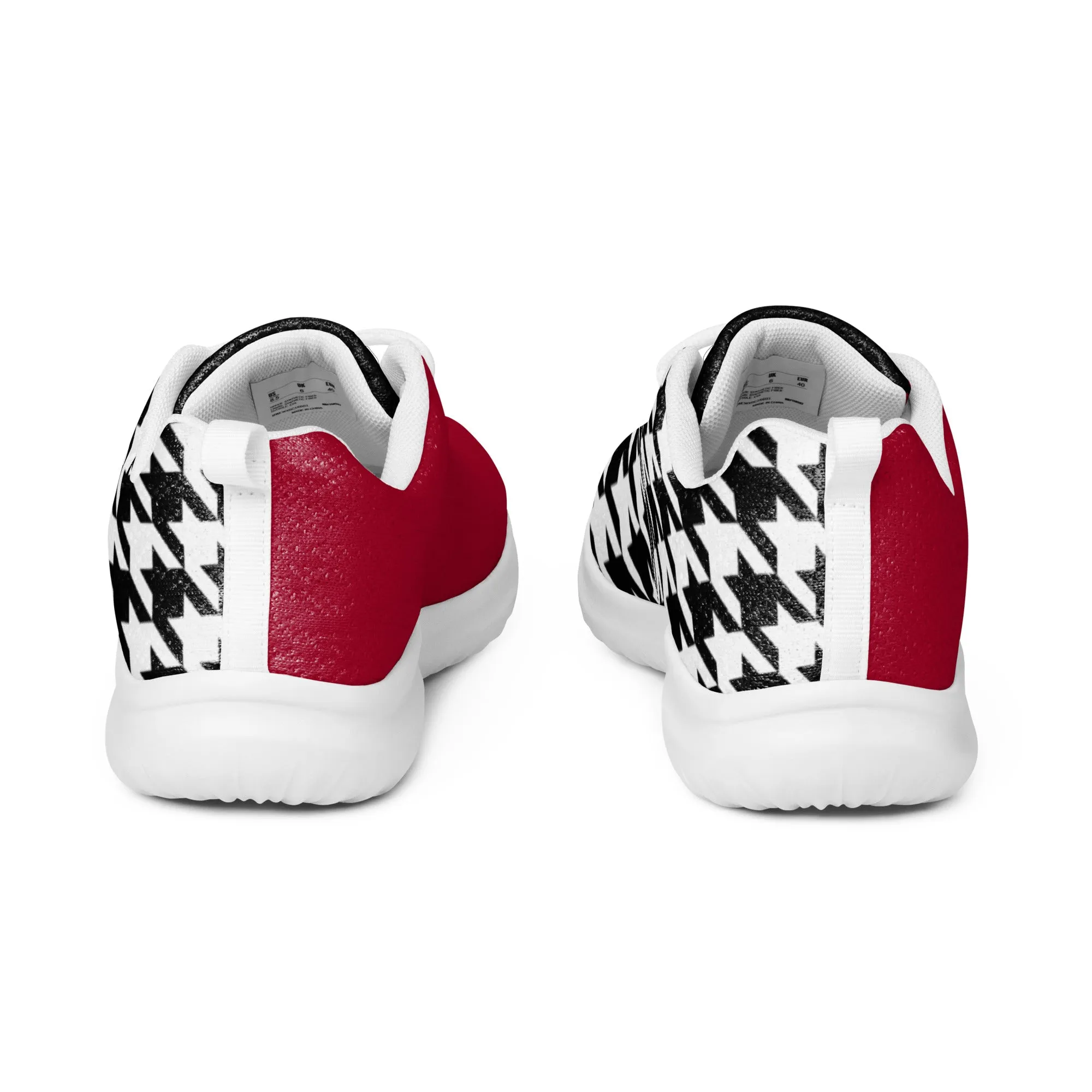 Women’s athletic shoes Red and Houndstooth