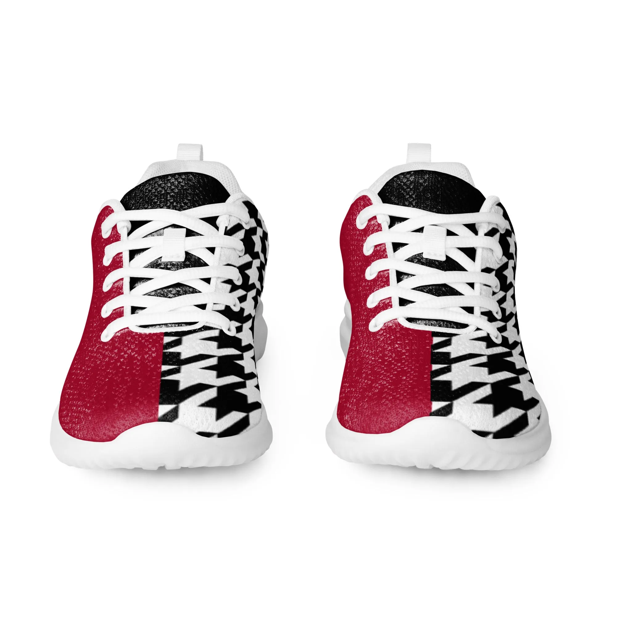 Women’s athletic shoes Red and Houndstooth